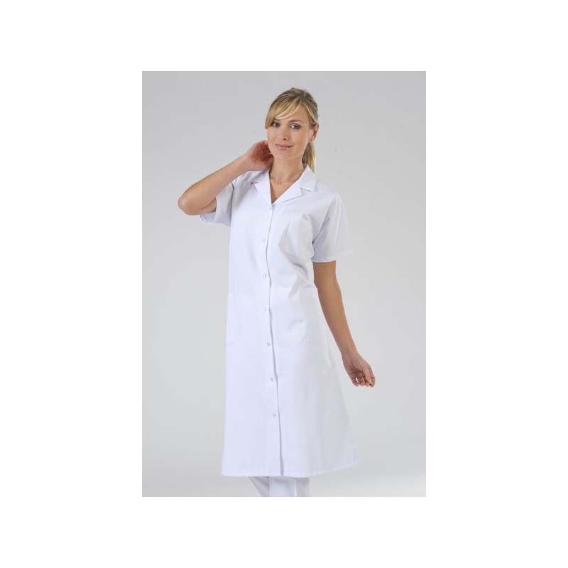 Blouse Blanche médicale Femme manches courtres col ...