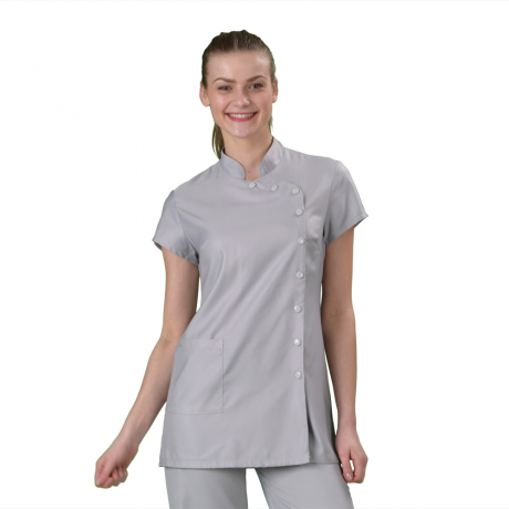 Tunique Medicale Grise Col Mao Label Blouse Net